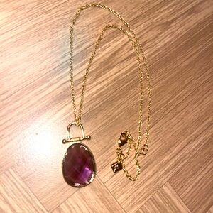 Faceted amethyst stone necklace